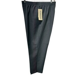 Vintage Donnkenny Woman Size 22W Gray Striped Dress Slacks Elastic Comfort NWT